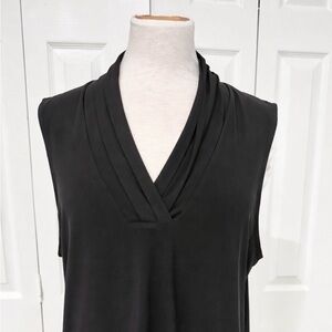 Anne Klein Black Sleeveless V-Neck Layered Front Camisole